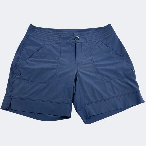 Athleta Trekkie Hike Shorts Size 8 Navy Adventure Stretch Utility Outdoor Trail - Picture 1 of 11